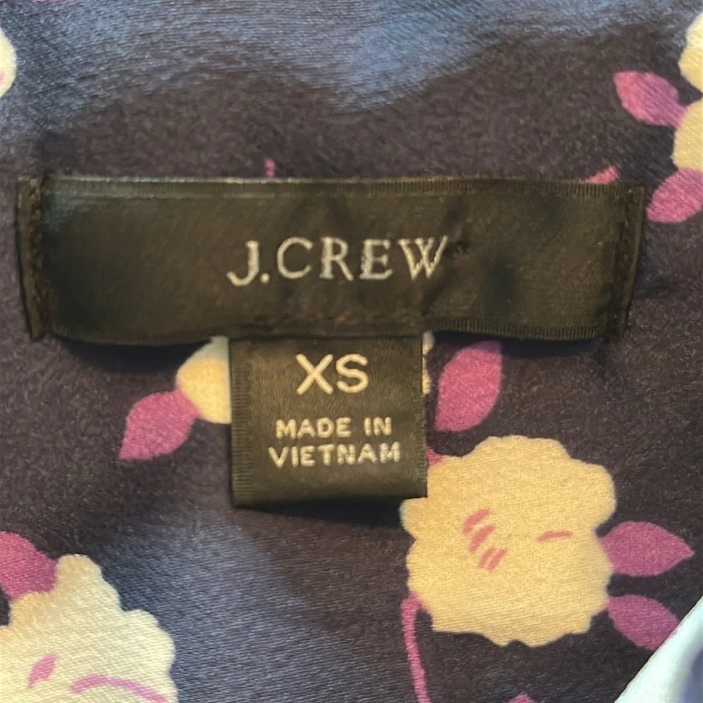 J. Crew Ruffleneck Sleeveless Peony Printed Top